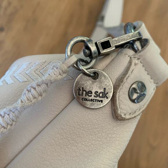 The Sak Collective Kyetra Leather Shoulder Bag Purse Stone Color Hobo - Picture 11 of 15